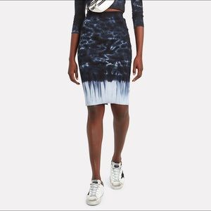 NSF ombré tie dye midi skirt